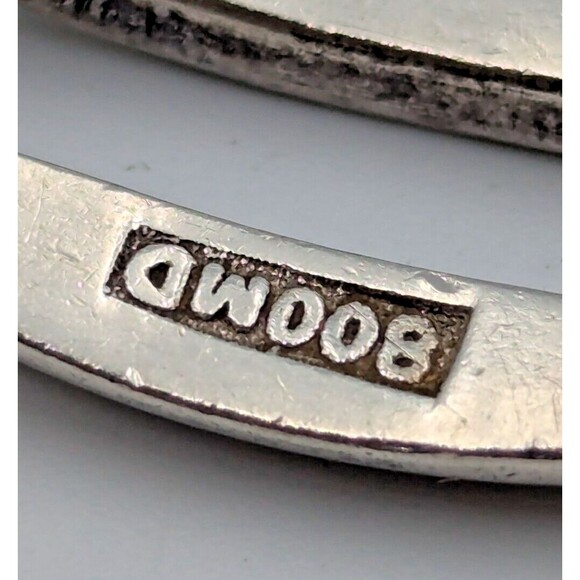 Vintage Modernist 925 Silver Bracelet With Open-work Oval  Vintage MD 800 Silver Oval Links Modernist Minimalist Bracelet 6.75\